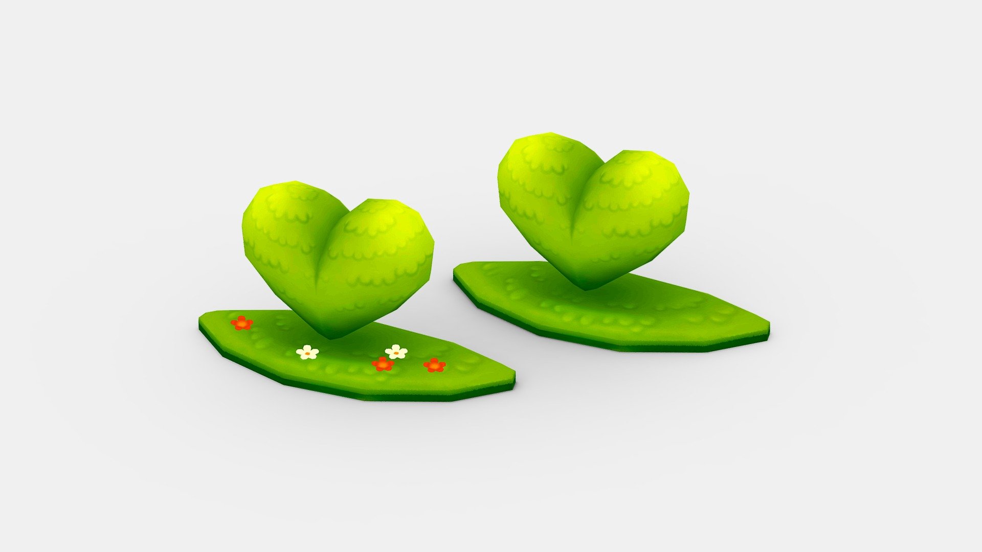 Cartoon Green Belt - Heart-shaped Grass - Cartoon Green Belt - Heart-shaped Grass - Buy Royalty Free 3D model by ler_cartoon (@lerrrrr) 3d model