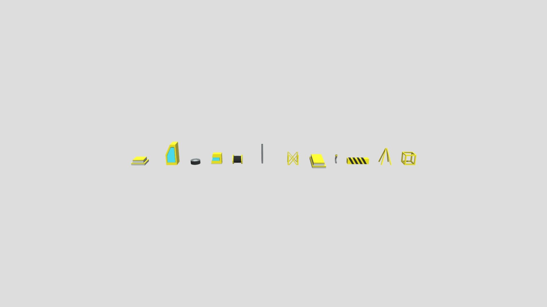 A collection of building blocks which may be used to construct a crane with variable height and details 3d model