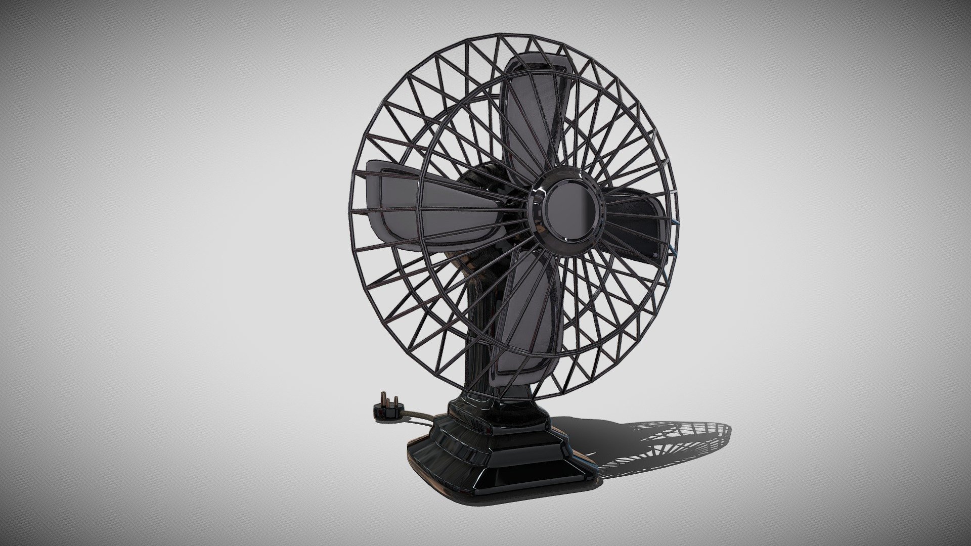 Retro Desk Fan I made in my spare time. This model is animated, and the plug and cable are removable 3d model