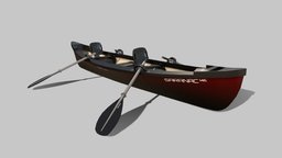 Saranac 146 3dmodels, b3d, sports, canoe, blender3dmodel, freemodel, substancepainter, blender, free, canoeing