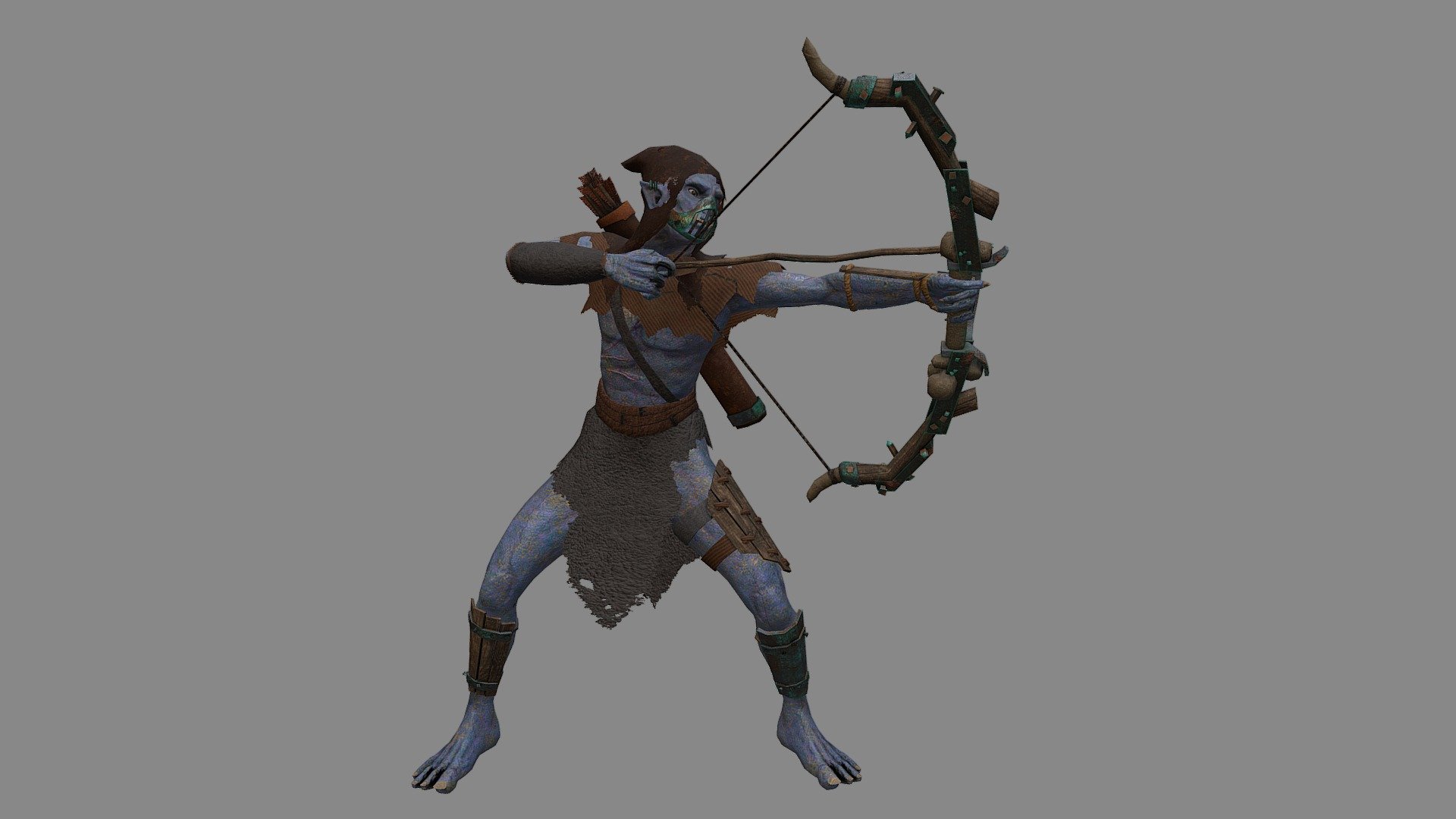 Orc archer for a game I'm working on The Last Battle. The animations are twitching in sketchfab not found a fix that's working yet. Animations are hidden at the moment 3d model