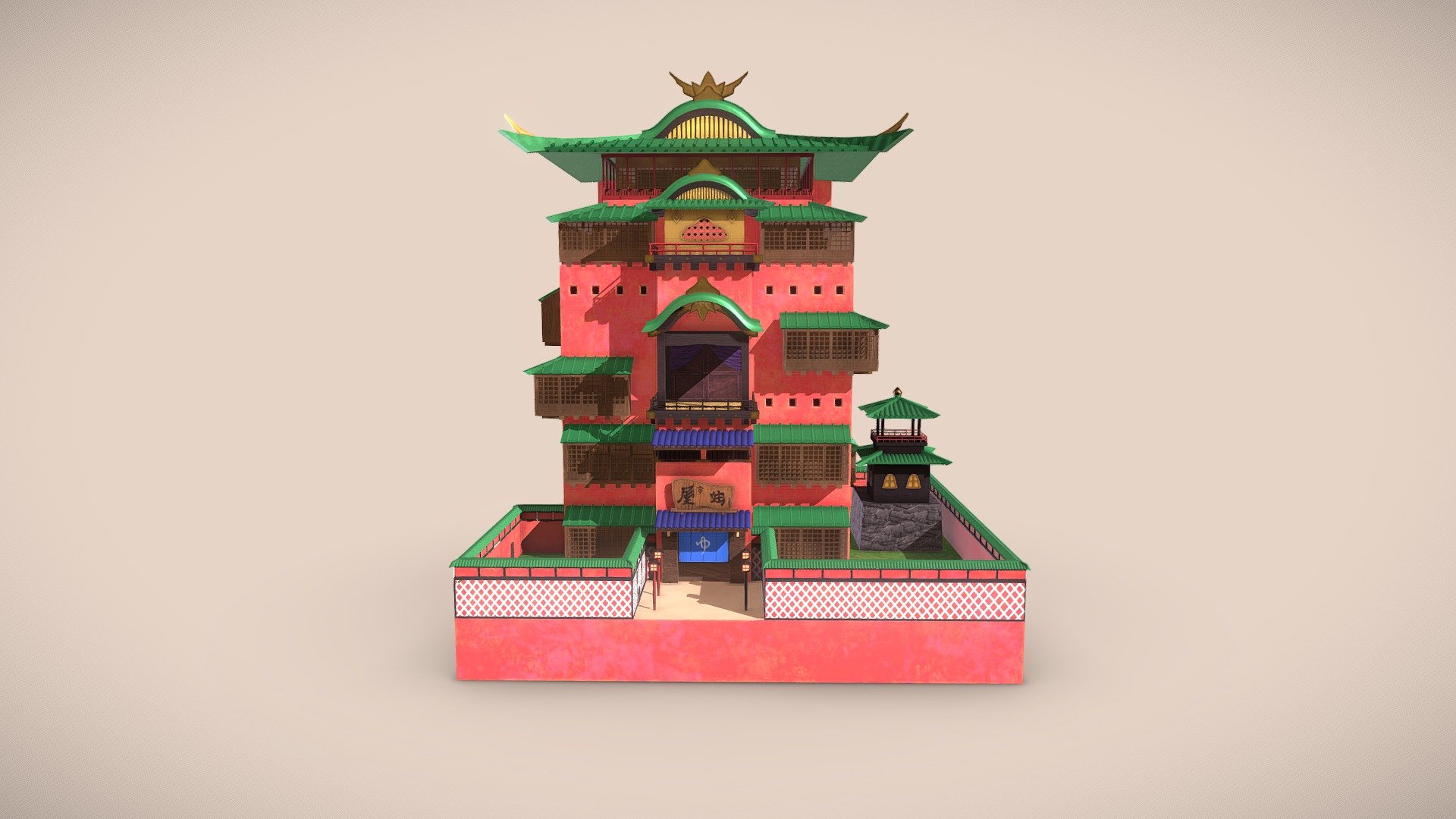 3D Moldel - The Bathhouse from Spirited Away - -The Bathhouse from Spirited Away- - 3D model by Alex_Rabasa 3d model