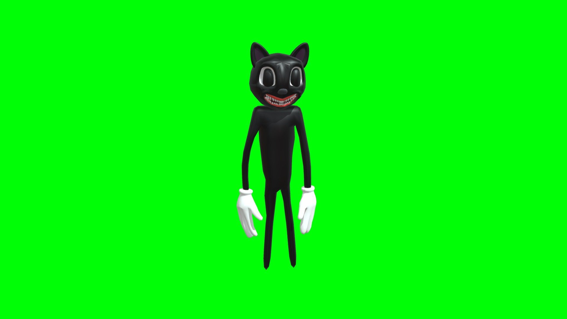 Cartoon Cat from GMOD with all of it's animations from the game, and a green screen background included 3d model