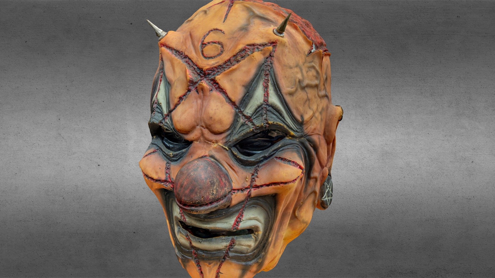 detailed scan of a real handmade silicone mask from shawn crahan / slipknot. around 70K with an 8K texture 3d model