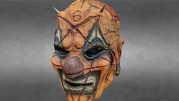 scary clown mask music, bloody, silicone, scary, shawn, mask, real, celebrity, slipknot, character, photogrammetry, spooky, horror, crahan