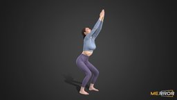 Asian Woman Scan_Posed 20 100K poly body, people, standing, fitness, asian, bodyscan, ar, posed, woman, yoga, stretching, pilates, woman3d, character, photogrammetry, lowpoly, scan, female, human, noai, yogapose