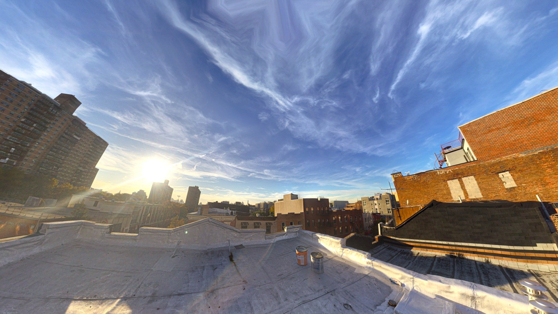 Quick 360 picture of our Brooklyn roof! Still a work in progress, but a very good place to share a beer with one of my 7 roommates 3d model