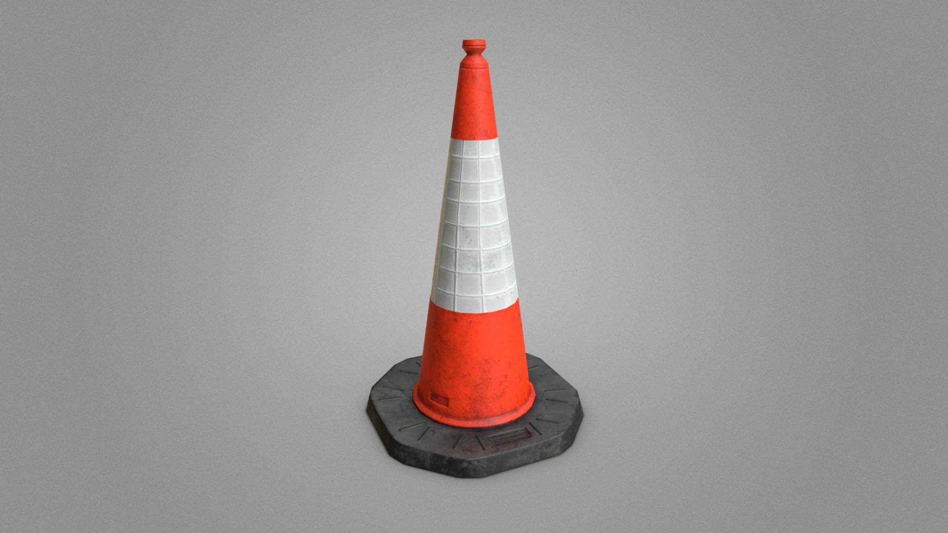 Traffic Cone - PBR Game Ready low-poly 3d model with Real World Scale Measurements 3d model