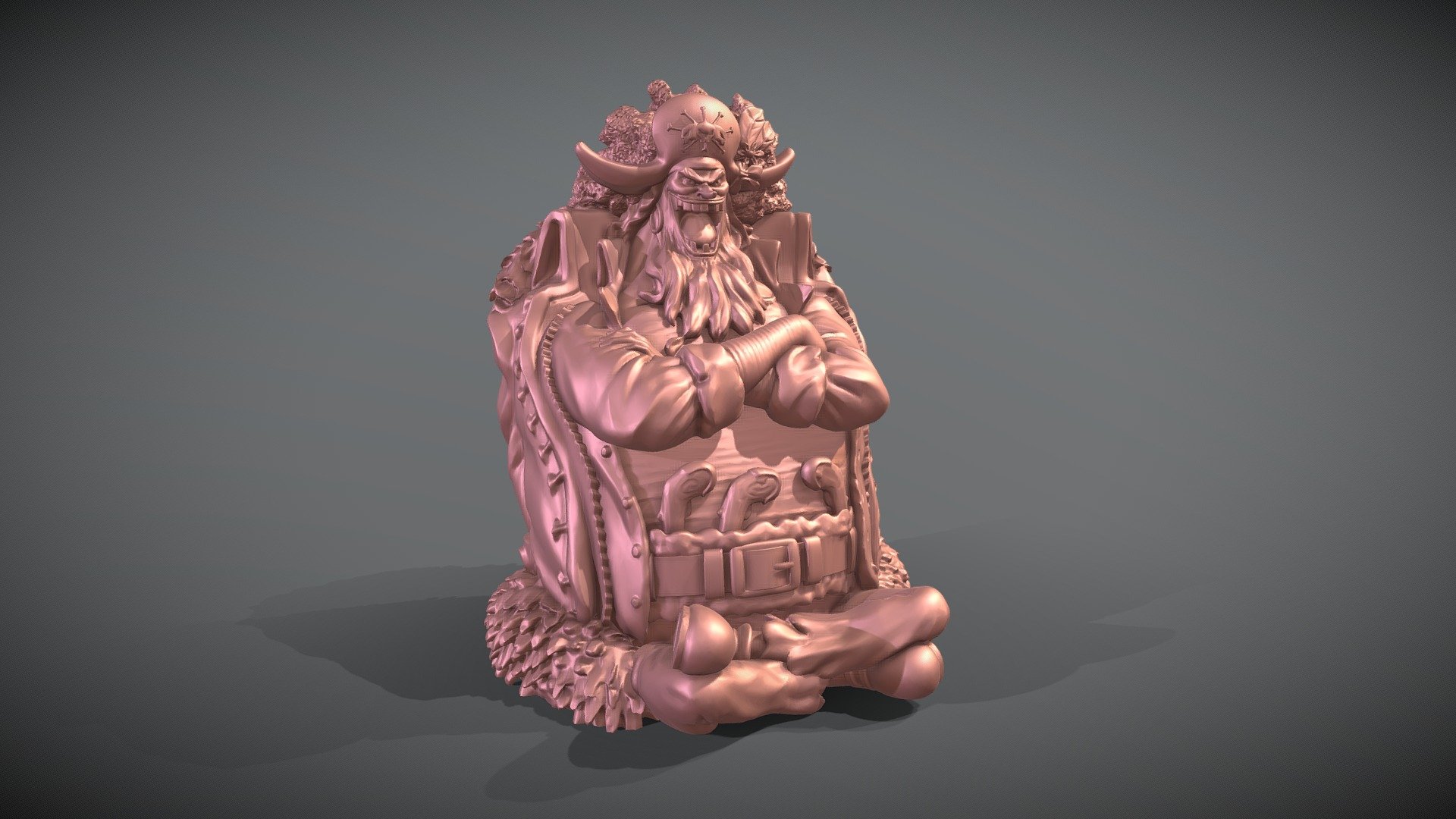 Blackbeard character ready for 3D printing 3d model