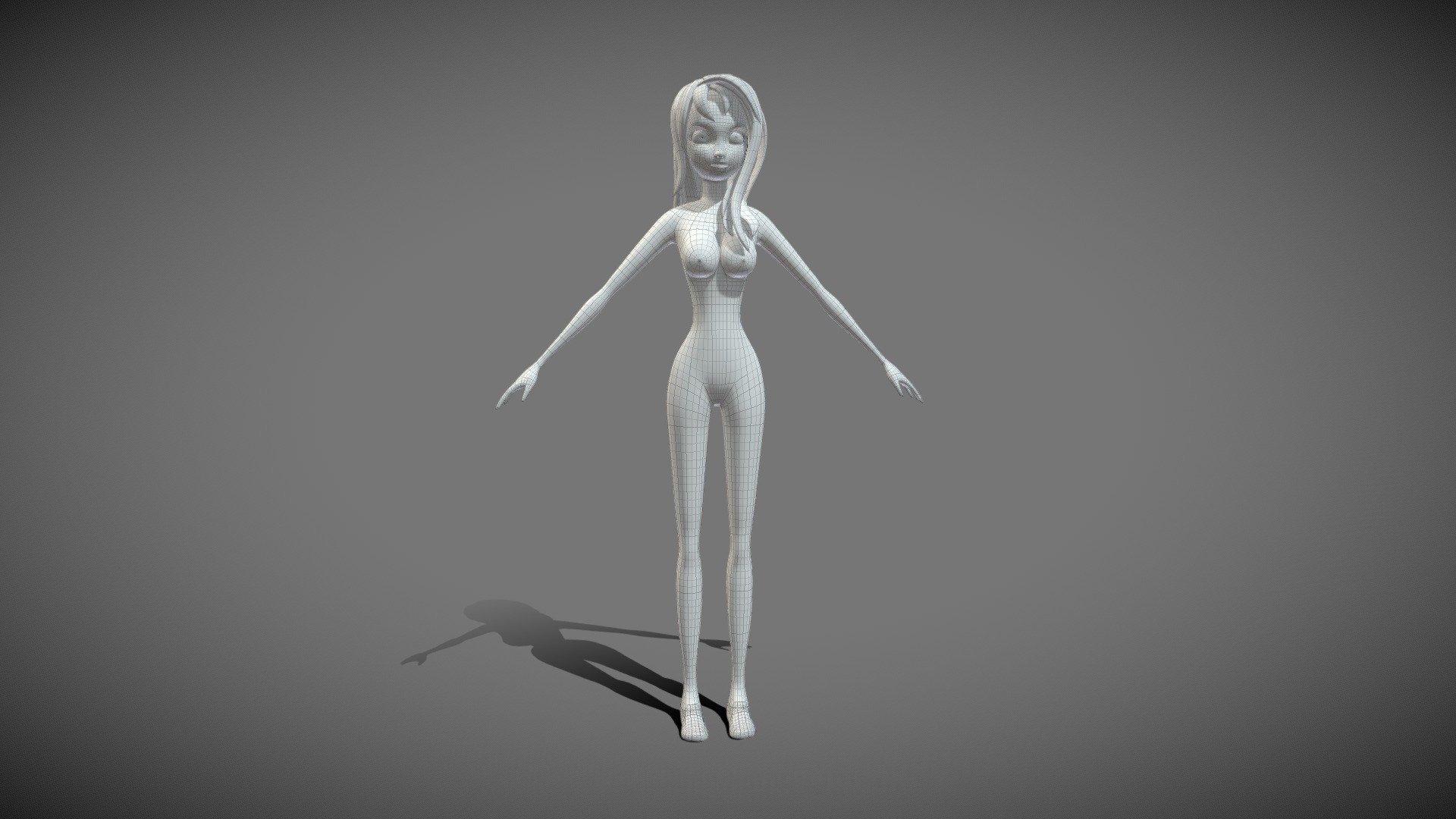 Cartoon Gilrl 3D Model for Study, Editorial. Made with Maya
  So you can all this model Rigging by yourself 3d model