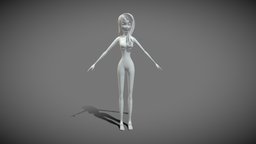 Cartoon Girl post, production, stylised, uvmapping, khmer, modeling, low-poly, girl, 3d, free, bn3d