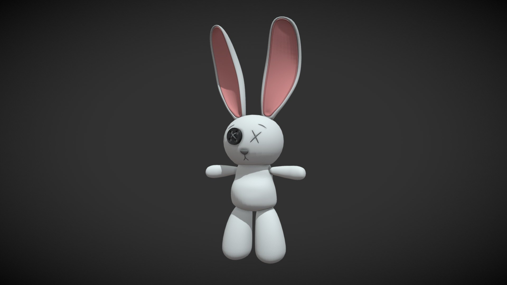 Conejo de peluche estilo cartoon basado en una imagen de otro artista.

Creditos imagen: https://co.pinterest.com/pin/530861874825027698/ - Rabbit plush / Conejo Peluche - Download Free 3D model by Andres Zuluaga (@afzmtm) 3d model