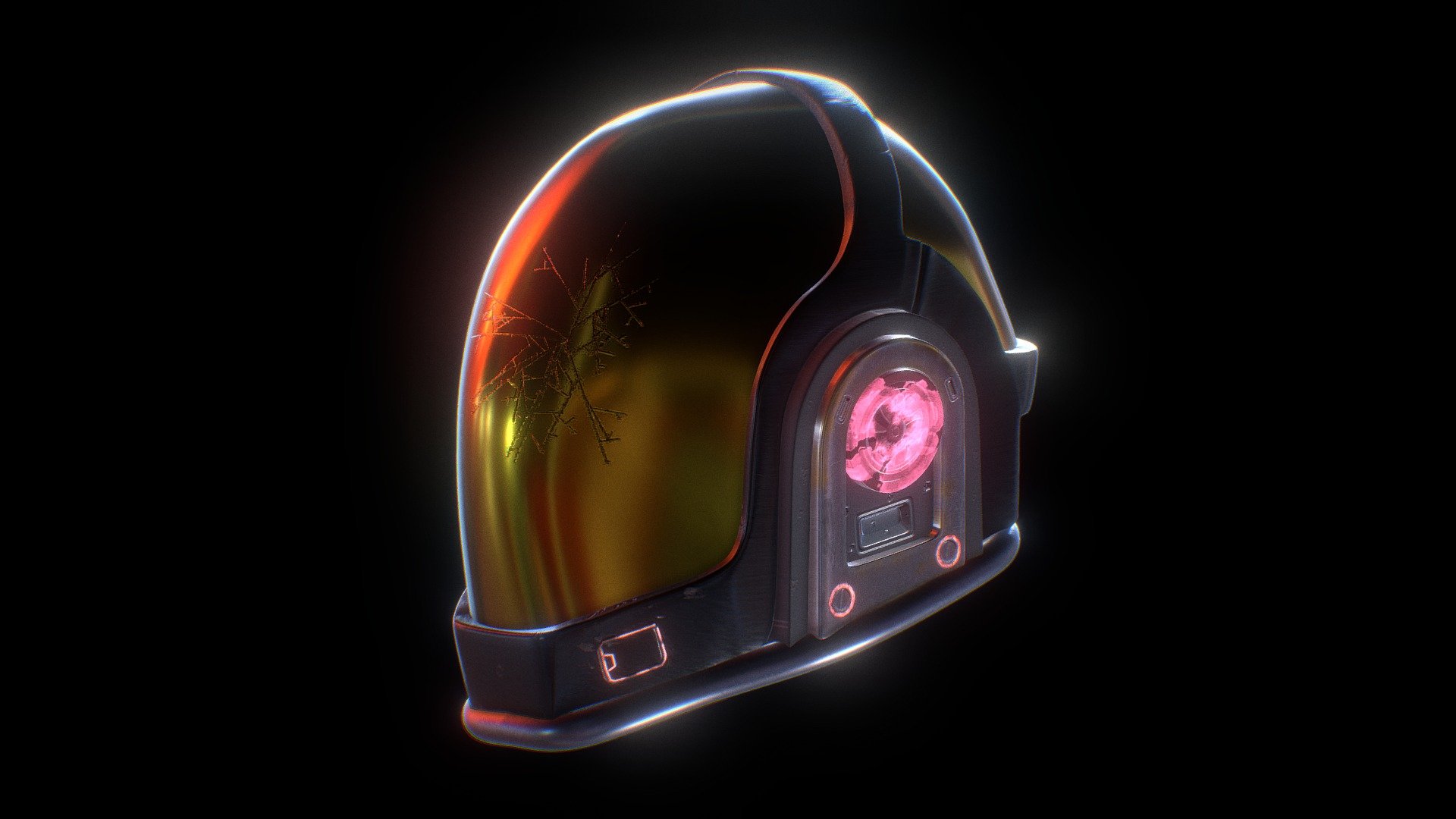 A Futuristic Helmet project I did on Maya &amp; then exported it to Substance Painter

Modeling : Maya,
Texturing : Substance Painter - Futuristic Helmet - 3D model by Omar77 3d model
