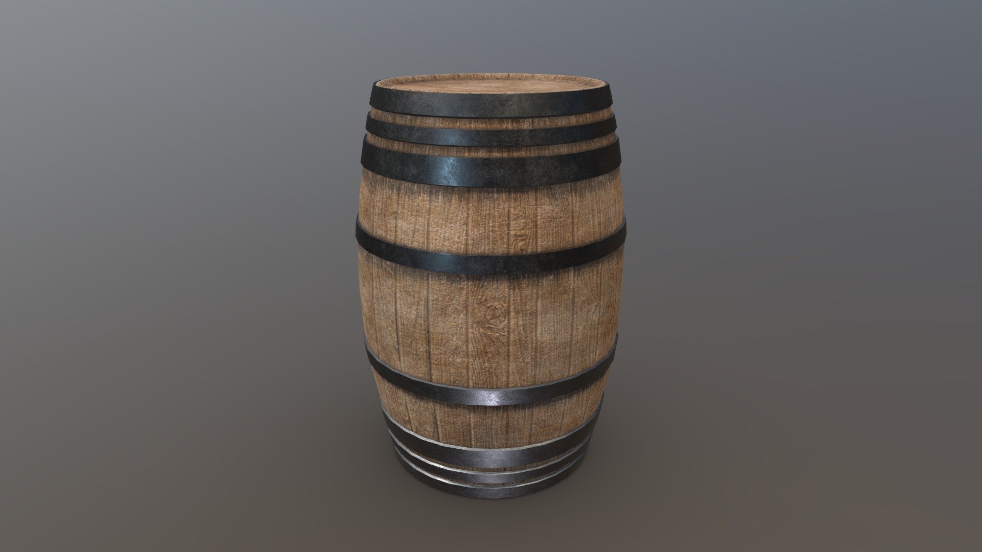 This is a wooden barrel made for old environments as wine containers or in pirate scenes - Old Wooden Barrel - 3D model by IPfuentes 3d model