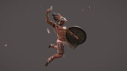 Aztec Eagle Warrior v2 cloth, warrior, eagle, mayan, aztec, next-gen, feathers, incan, macahuitl, character, weapons, blender, gameart, substance-painter, shield