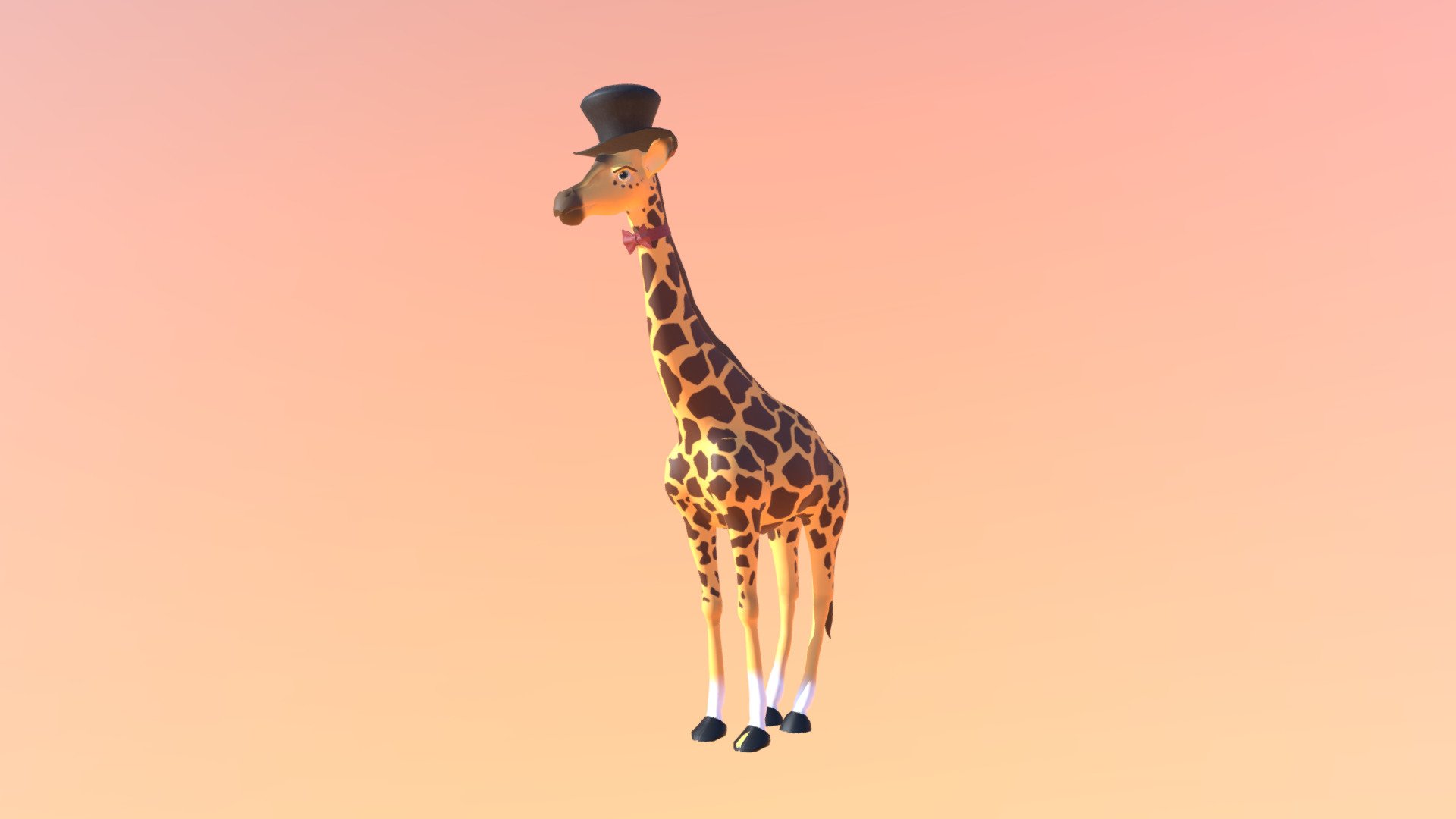A very fancy, cartoon giraffe - Cartoon Giraffe - 3D model by SkyeSladeUT 3d model