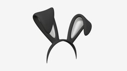 Headband bunny ears 03 hair, bunny, fashion, party, ears, head, costume, cosplay, headwear, headband, girl, 3d, pbr