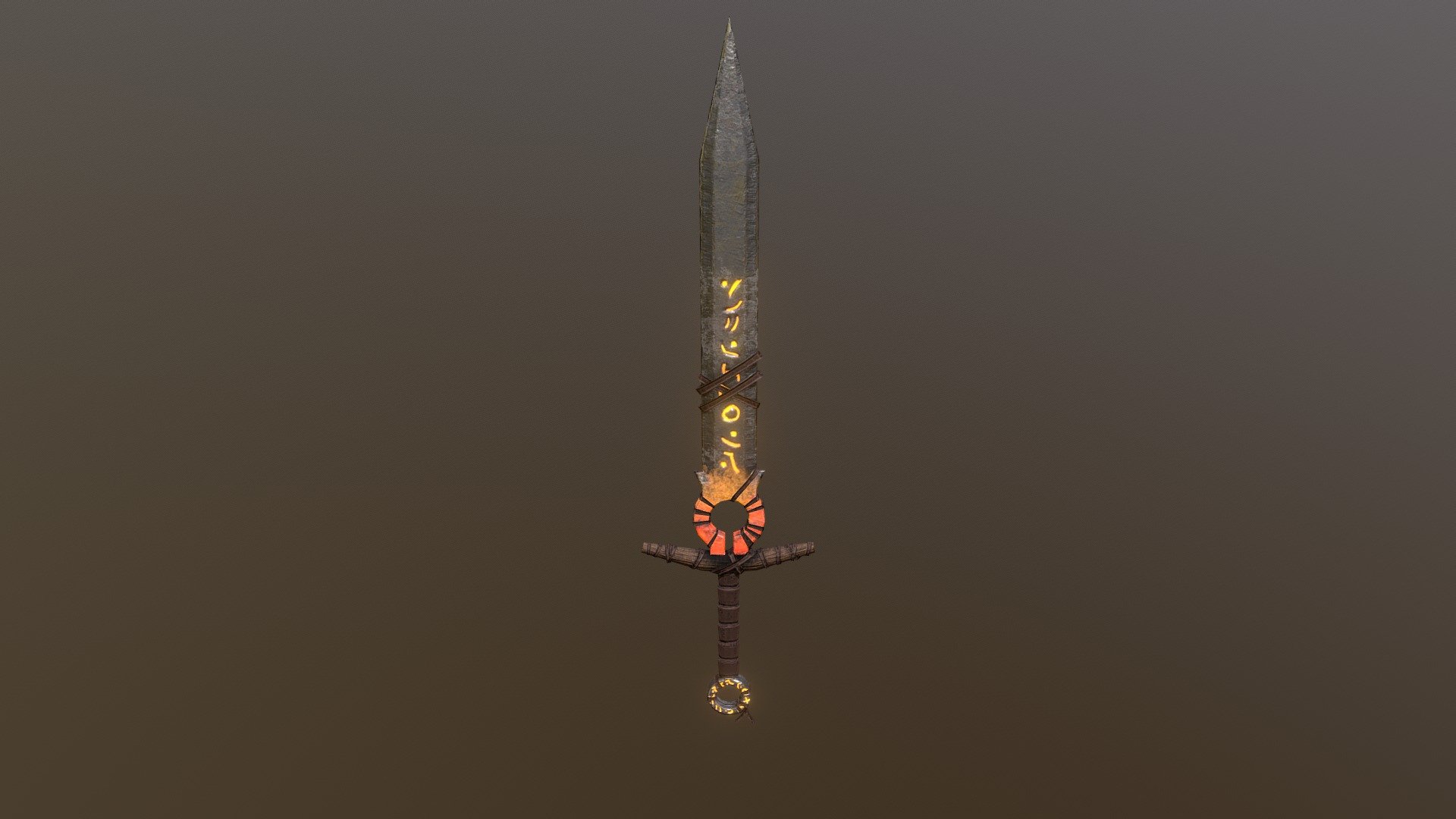 Surtr is a flaming sword with the name of its creator, the king of Muspelheim 3d model