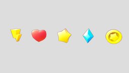 Icons pack icons, item, low-poly, game