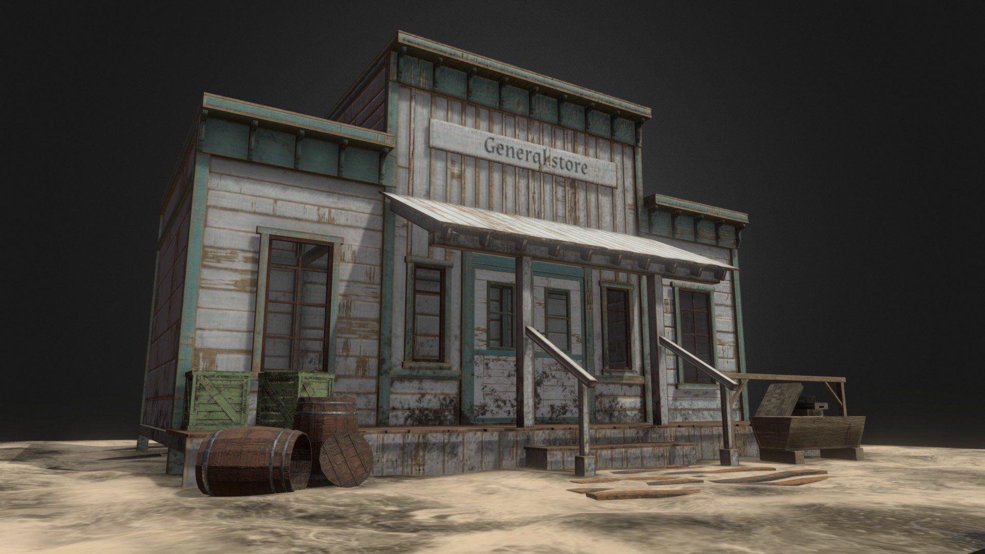 I have modeled a western house for you, you can equip it in various ways in your projects, whether as a shop or as a bar 3d model