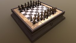 Chess board, pawn, bishop, queen, rook, king, game, chess, knight