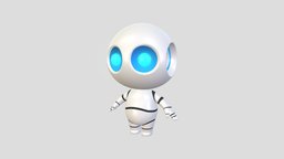 Character090 Robot body, toon, cute, little, toy, future, sci, fi, mascot, cyborg, android, character, cartoon, game, robot, noai