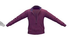 Cartoon High Poly Subdivision Purple Jacket