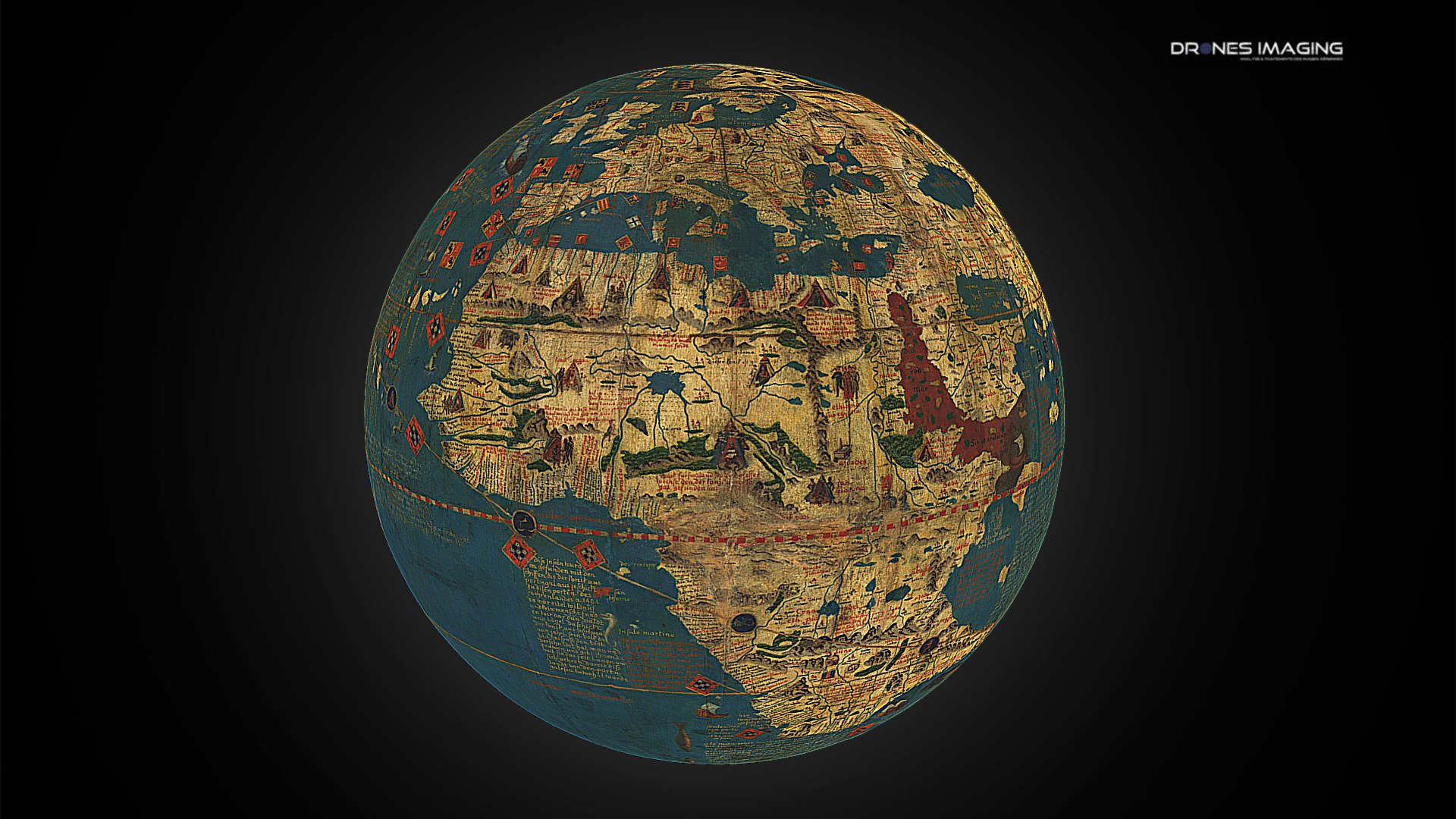 Made in 1492, the globe of Martin Behaim, German trader and cartographer, is the oldest known terrestrial globe.
It reflects the worldview of Europeans at the end of the Middle Ages, before the discovery of America.

Data processing by dronesimaging.com
and Agisoft Metashape https://www.dronesimaging.com/agisoft-metashape/ - First terrestrial globe - Martin Behaim 1492 - 3D model by Drones Imaging (@dronesimaging) 3d model