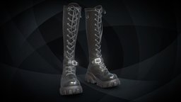 sexy fashion high top boots Lowpoly  assets