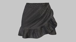 Flared Mini Wrap Skirt mini, , fashion, girls, clothes, skirt, summer, casual, womens, wear, wrap, pbr, low, poly, female, flared