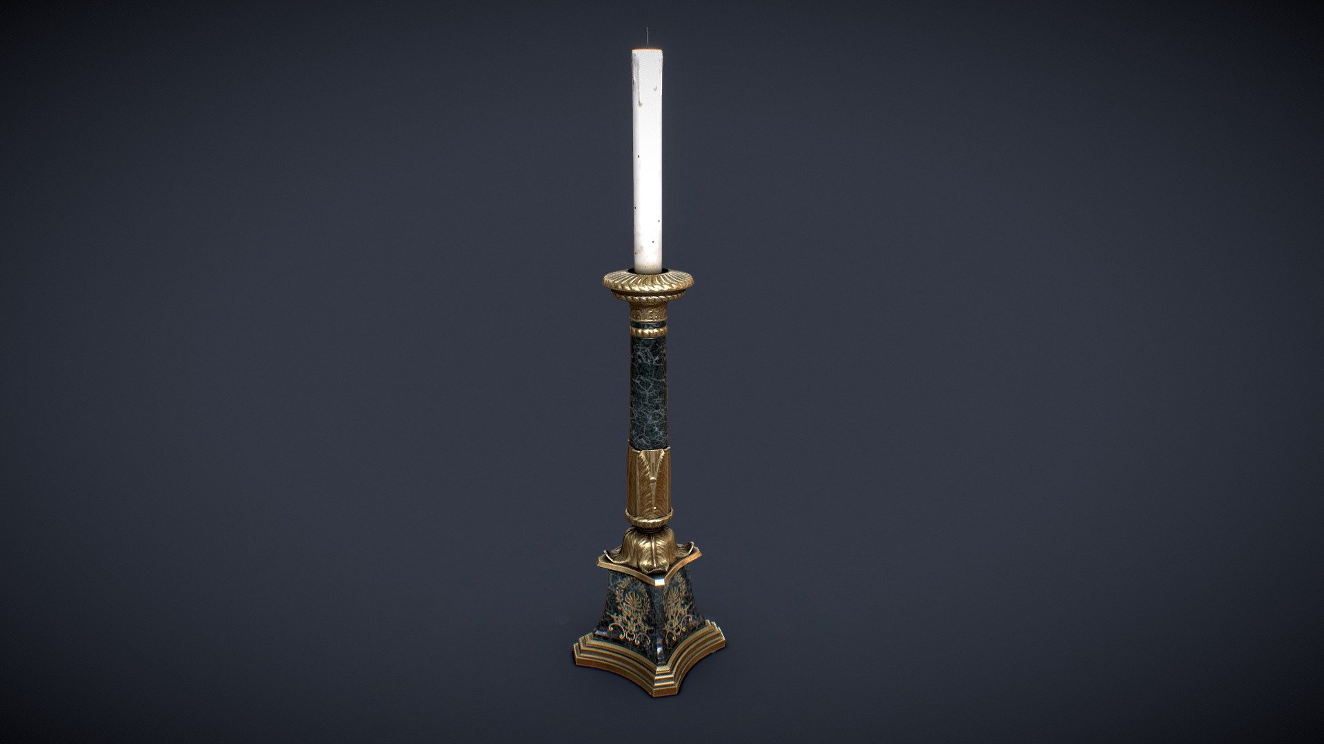 Hello folks :) This is a new small candlestick asset for my personal victorian project. It will goes over a large fireplace, migth add ammissiv and transluance for the ligth up version. Can't wait to show more of the scene !

Made with Maya, PS and Substance.

You will find in the package Scene file, FBX and 4k Textures.
If you have any customs need, please feel free to contact me 3d model