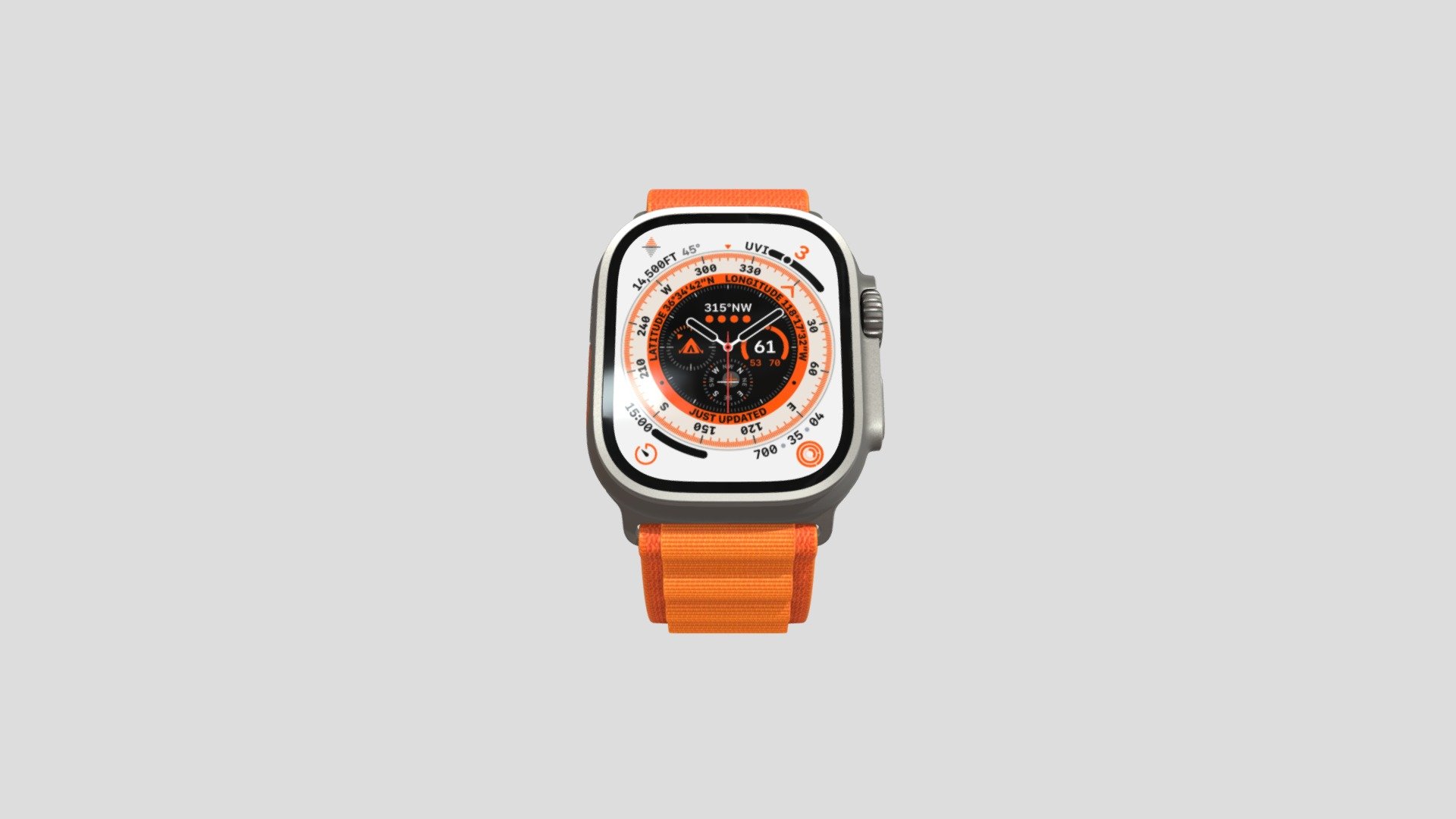 The Orange Apple Watch Ultra from the official Apple website - Apple Watch Ultra - Orange - Download Free 3D model by alboxer2000_ 3d model