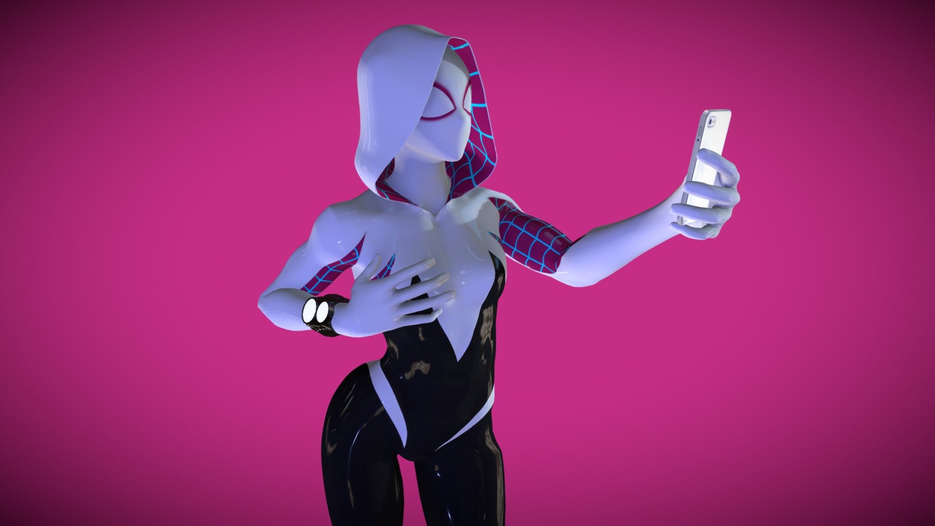 spider - Gwen Selfie - 3D model by Casttelan2 3d model
