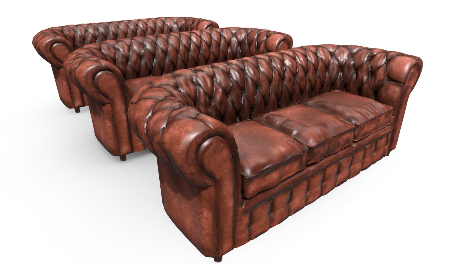3 seat sofa Chesterfield
Contents 3 models: SuperHigh Poly (88K), High Poly (27K) and Low Poly (8K) - Sofa Chesterfield (SHP, HP and LP) - Buy Royalty Free 3D model by jonathanborges3d 3d model