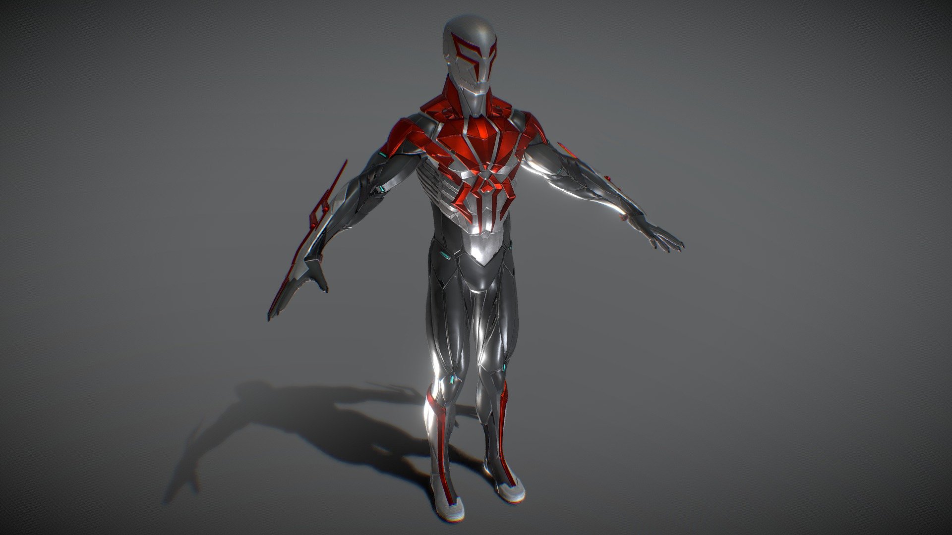 Spider man 2099 White - 3D model by middlewin 3d model