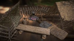 Camping Pack v1.1 apocalyptic, log, rust, unreal, craft, survival, props, hatchet, shelter, campfire, unity3d