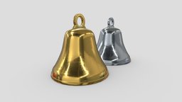 Bell music, hotel, restaurant, prop, deco, christmas, ready, alarm, service, holiday, counter, metal, tool, anniversary, call, golden, attention, ceremony, ringer, game, low, poly, shop, interior, notification
