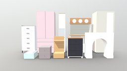 Cabinet Pack | Blender-UE5-C4D-3DS-max | 8 architectural, furniture, table, subtancepainter, maya, blender