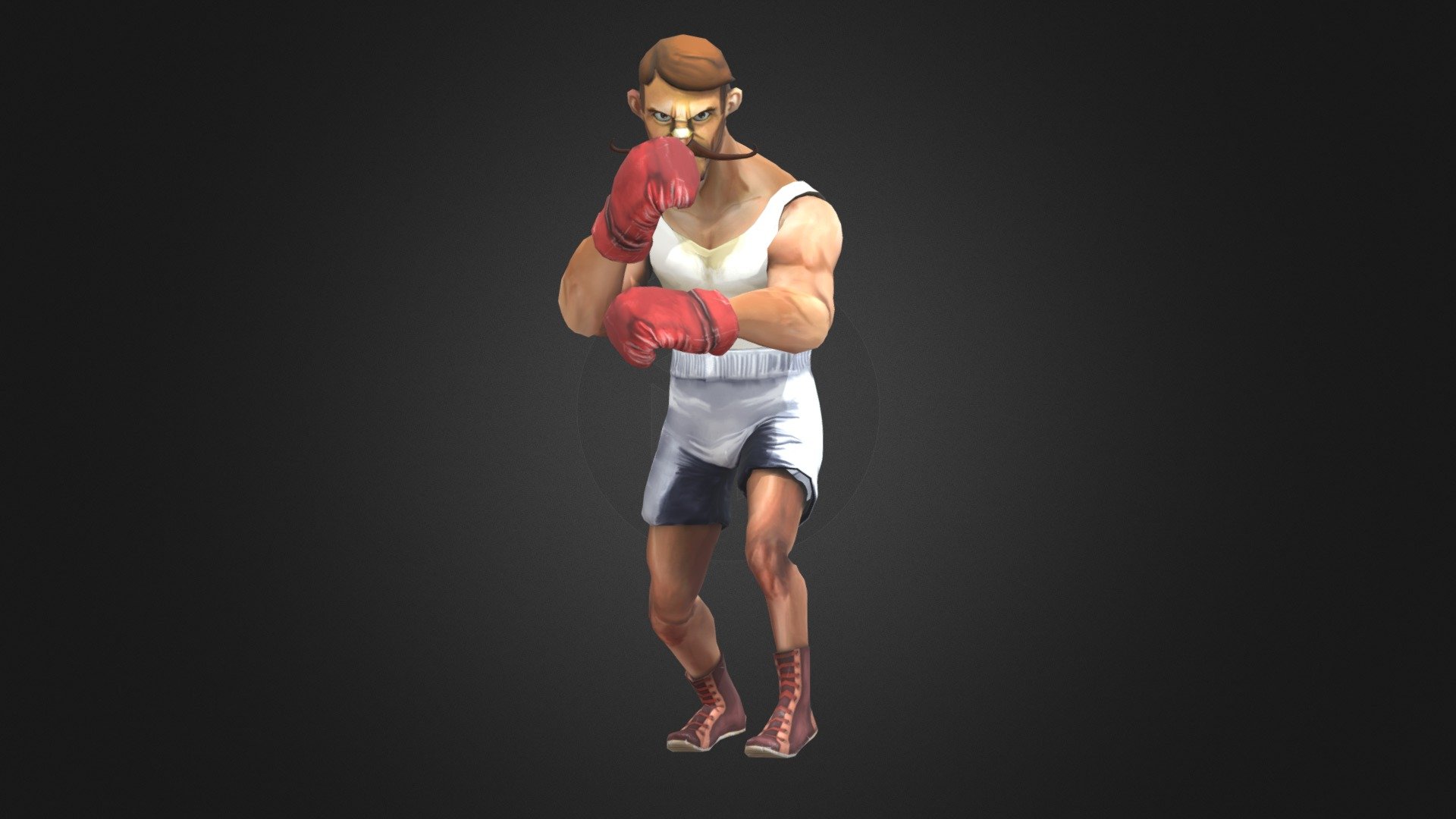 3d model in low poly cartoon style with rig ready to animate. he has blend shapes on his face - Irish Boxer - Buy Royalty Free 3D model by cesar43q 3d model