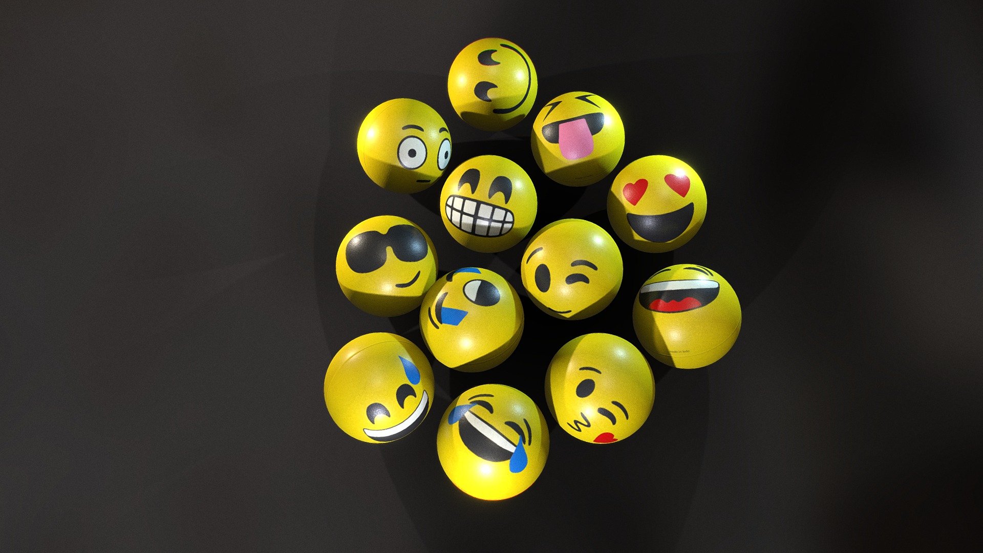 This is a 3d model of Smiley balls for using as toys. It is can be used as childrens toys or decoration assets for games and many other render scenes.

This model is created in 3ds Max and textured in Substance Painter.

This model is made in real proportions.

High quality of textures are available to download.

Maps include - Base Color, Normal, AO and Roughness Textures 3d model