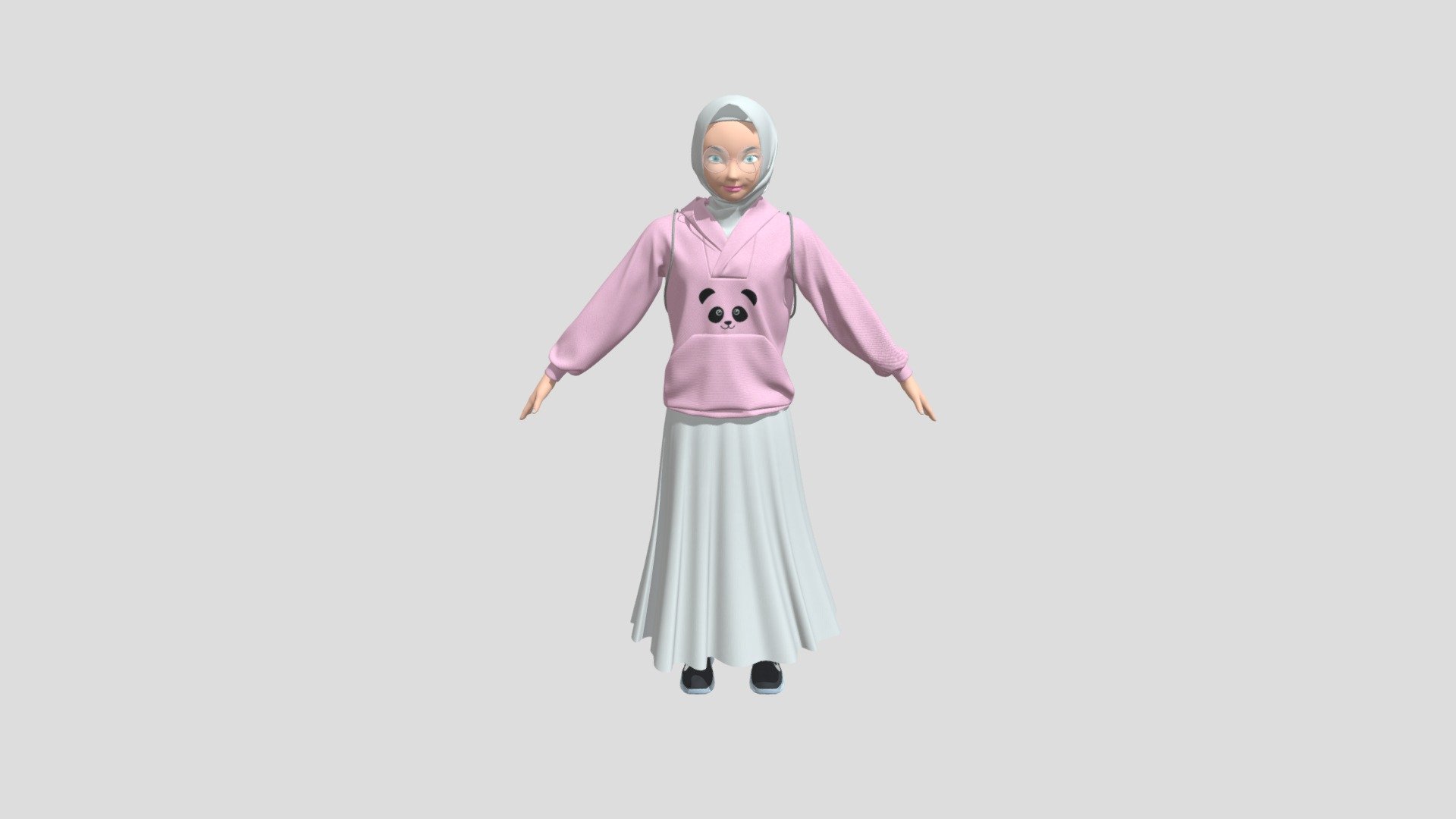 Muslim Girl - 3D model by Voronoiii_ 3d model