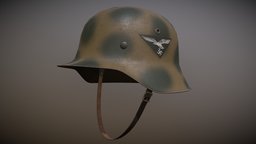 German M42 Helmet (Luftwaffe) ww2, german, normandy, germany, worldwar2, m42, luftwaffe, stahlhelm, low-poly, lowpoly, helmet