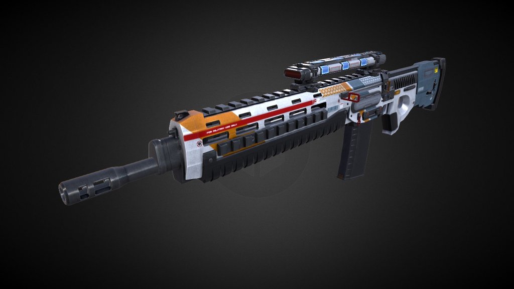 First weapon test model for FPS on UE4 - Smart Rifle with tracking point computer - 3D model by NOD (@nodmans) 3d model