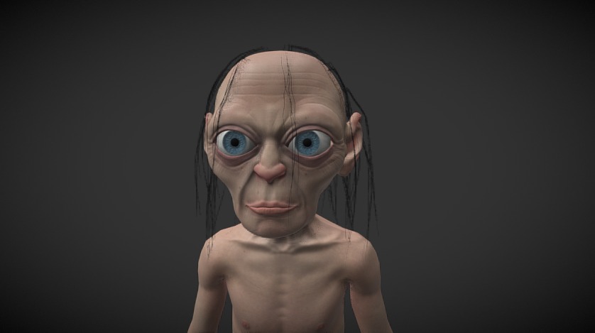 Recreation of the character Gollum from The Lord of the Rings 3d model