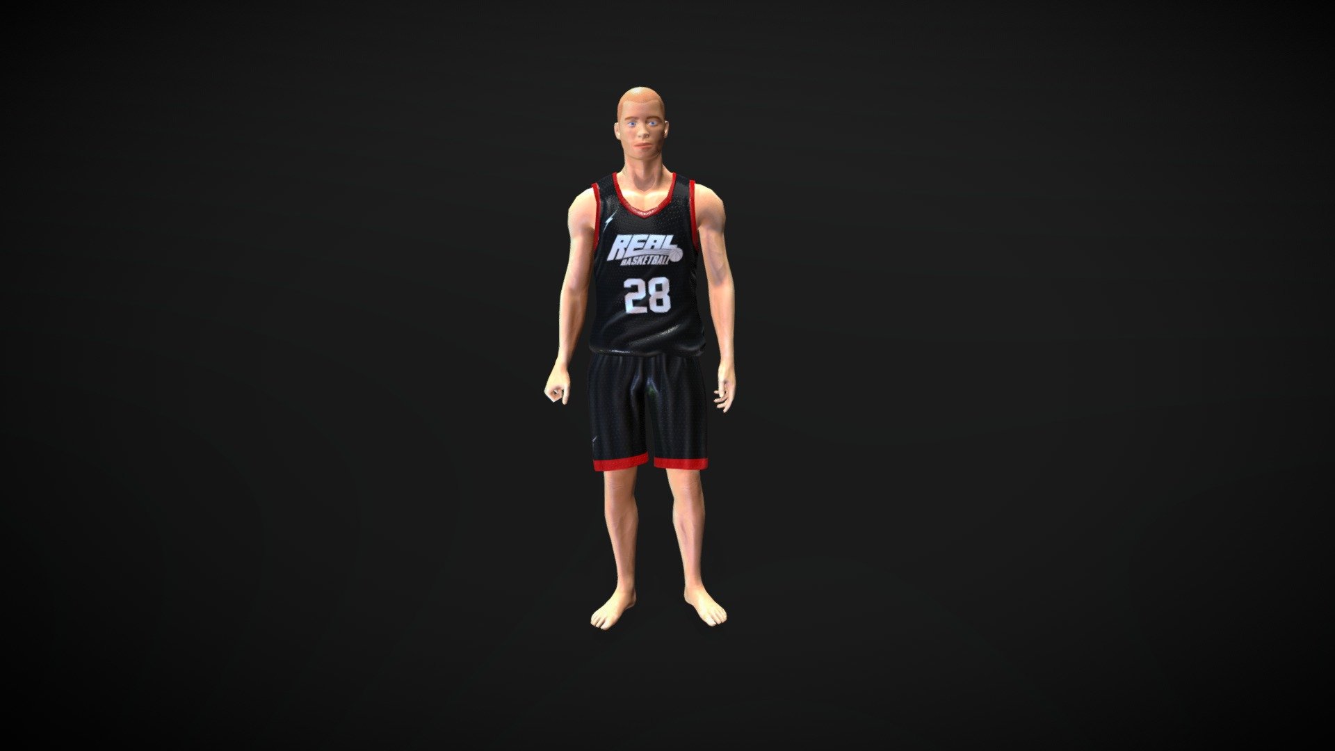 A low poly male model/animation for mobile basketball game project 3d model