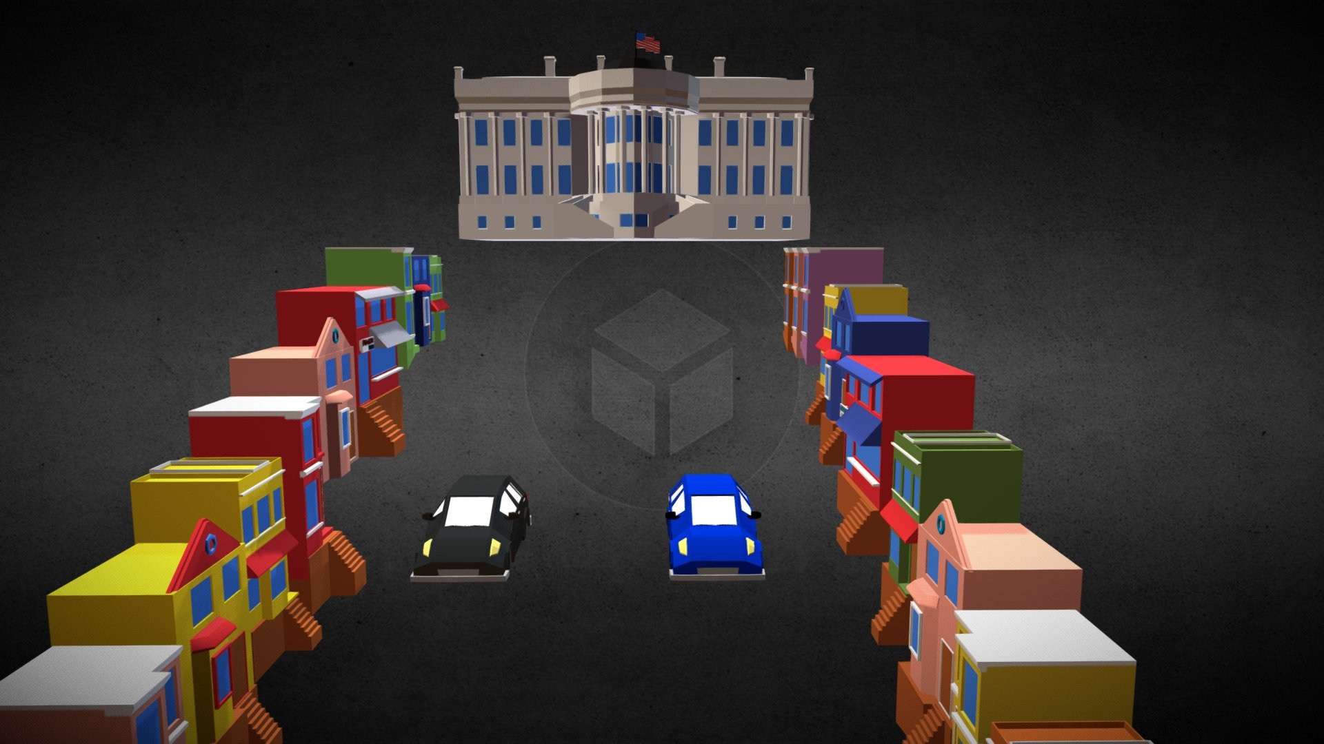 Various Game Assets about a car with two version of textures, houses and stores, and The White House all the assets has 16728 verts 15263 polys and 30080 tris the textures are 4096 x 4096 and it has only diffuse these assets were my second game jam experience and I am giving it to all of you to have experiments, fun and I hope you can help you for your game jam thanks 3d model