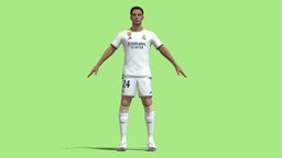 T-Pose Rigged Arda Guler Real Madrid 23-24 football, people, rig, player, soccer, t-pose, real, men, madrid, game-ready, messi, ronaldo, neymar, arda, footballer, character, lowpoly, man, animated, human, male, sport, ball, rigged, guler, 23-24
