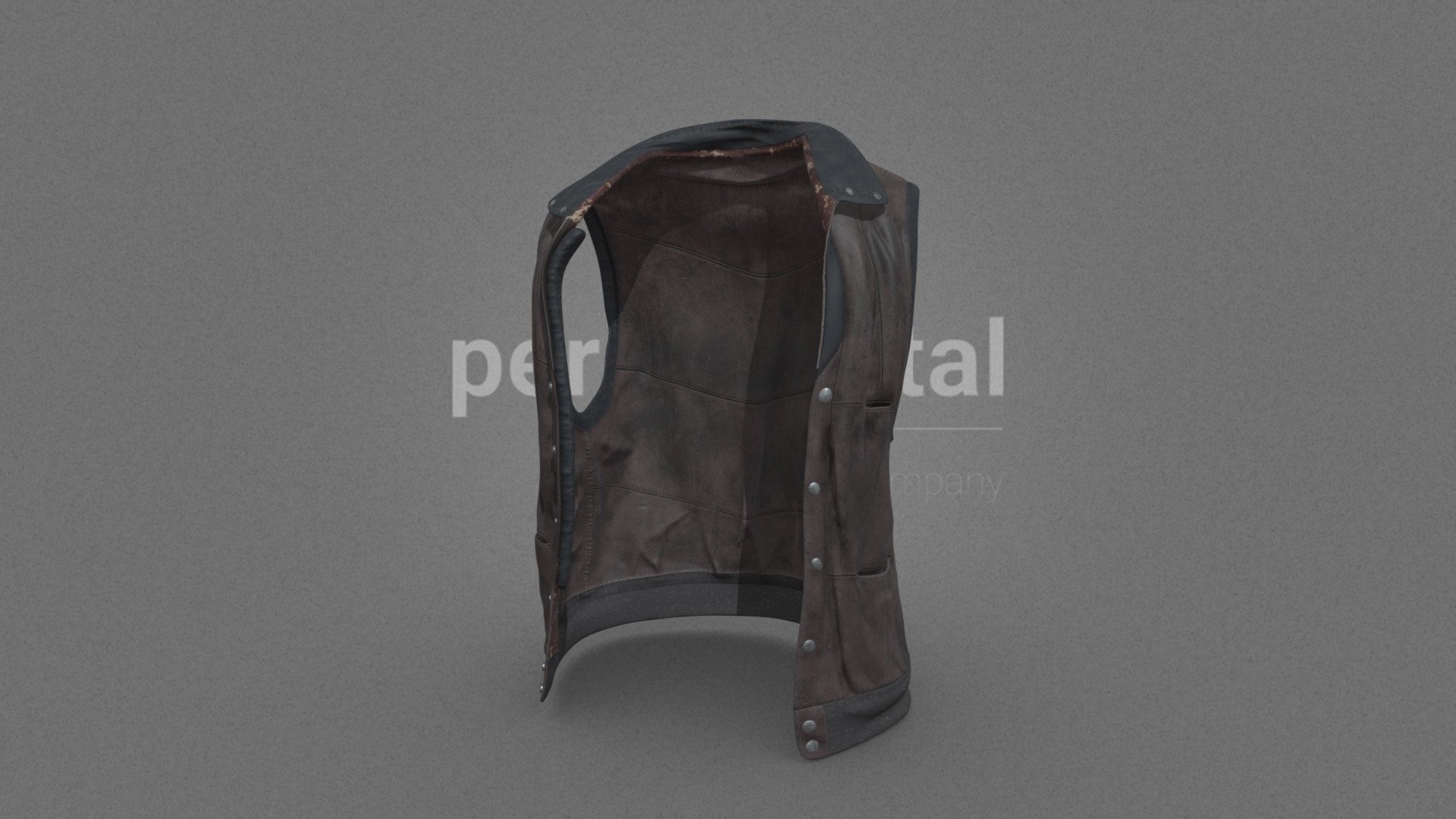 Our Wasteland Garments collection consists of several garments, which you can use in your audiovisual creations, extracted and modeled from our catalog of photogrammetry pieces.

They are optimized for use in 3D scenes of high polygonalization and optimized for rendering. We do not include characters, but they are positioned for you to include and adjust your own character. They have a model LOW (_LODRIG) inside the Blender file (included in the AdditionalFiles), which you can use for vertex weighting or cloth simulation and thus, make the transfer of vertices or property masks from the LOW to the HIGH** model.

We have included the texture maps in high resolution, as well as the Displacement maps, so you can make extreme point of view with your 3D cameras, as well as the Blender file so you can edit any aspect of the set.

Enjoy it.

Web: https://peris.digital/ - Wasteland Garments Series - Model 05 Vest - Buy Royalty Free 3D model by Peris Digital (@perisdigital) 3d model
