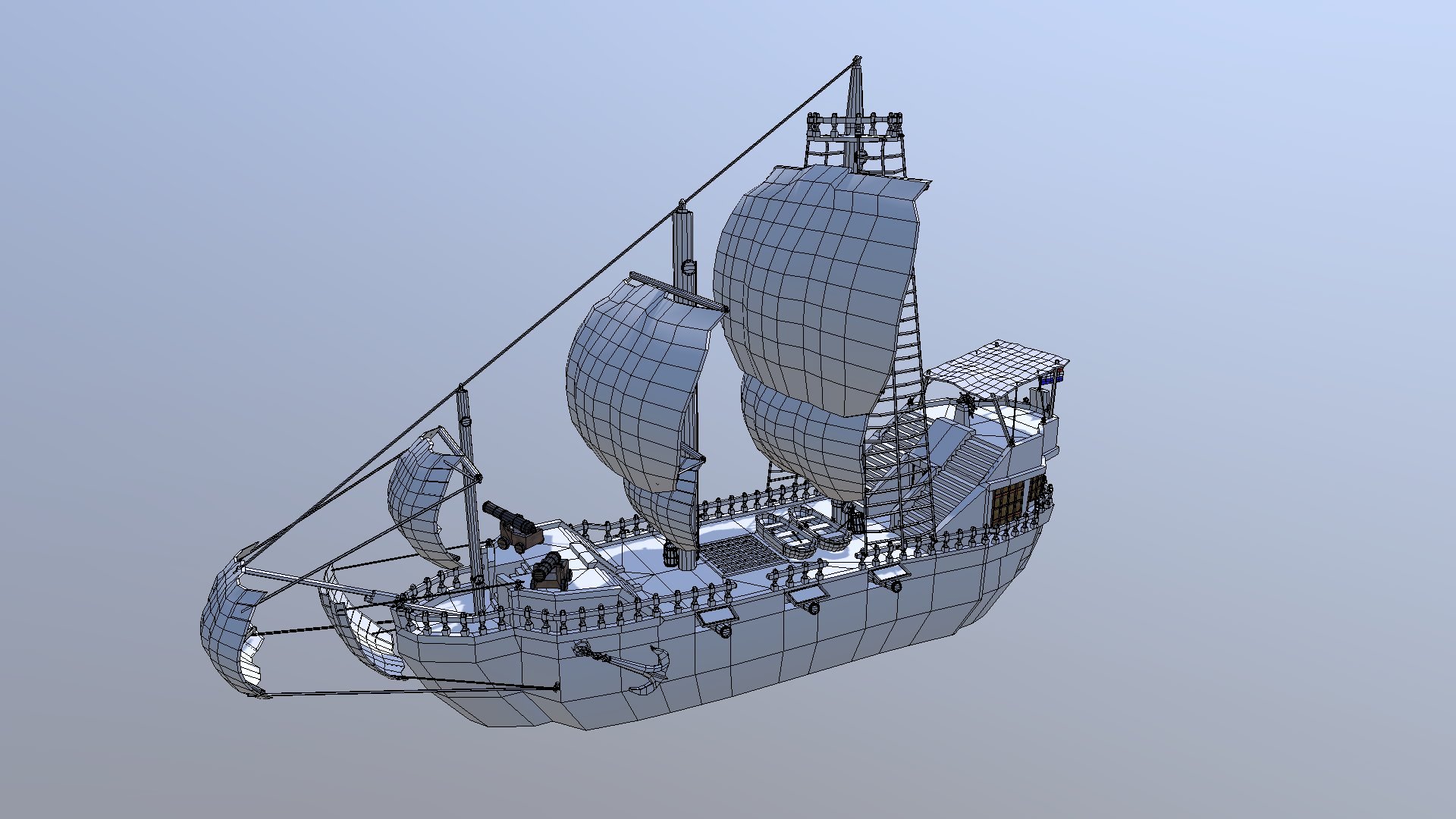 Pirate Ship Export 7 - 3D model by YamiSake 3d model