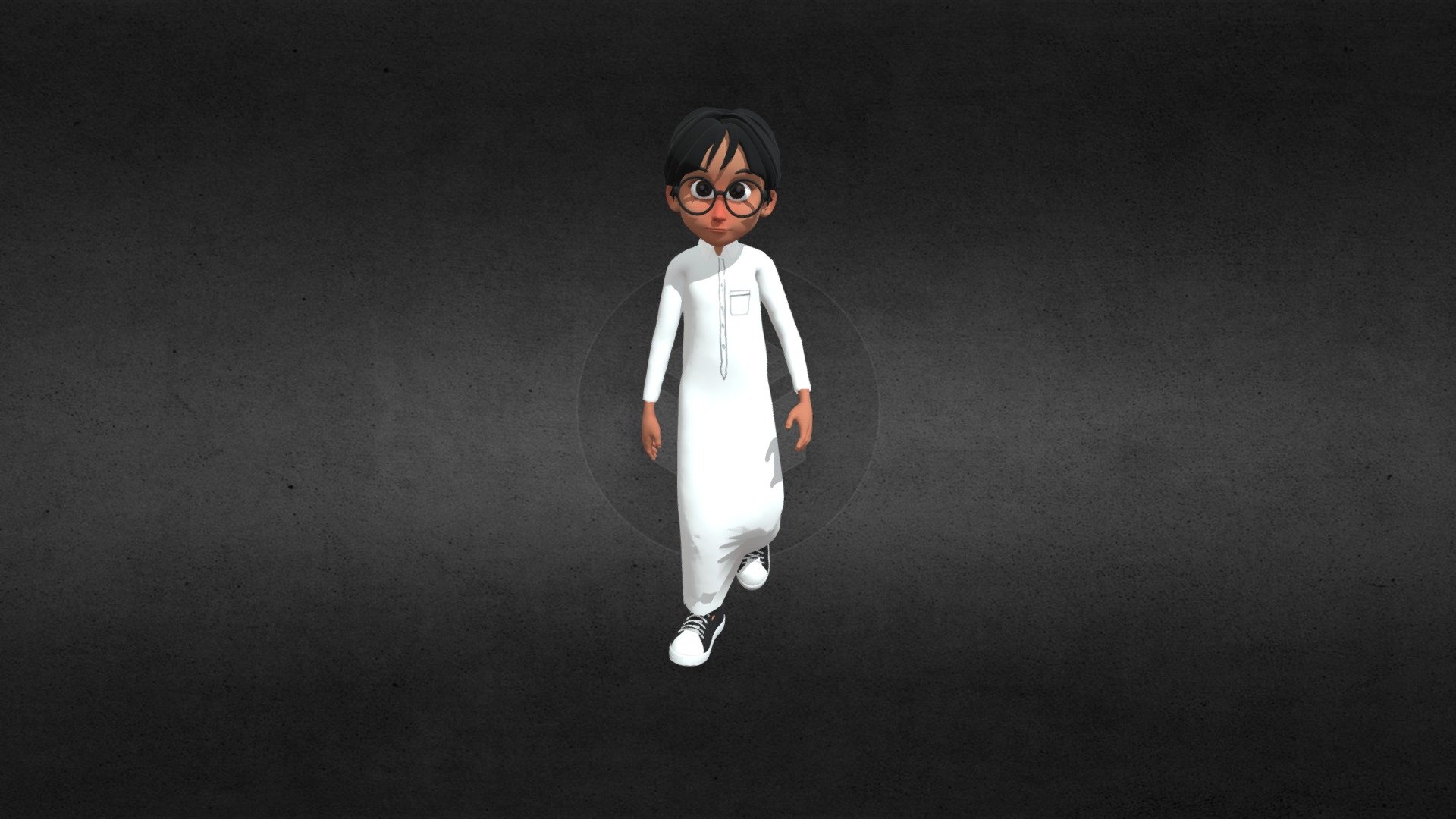 An Arab child from the Gulf with all his bones and movement. You can also use it in any 3D programs as well as game programs such as Unreal Engine very suitable, you may need to adjust the transparency of the body under the clothes if you need a smoother file, and there is a file for textures and there is FBX - OBJ - do not hesitate Email me if you have any comments or interest in other models (sums12@hotmail.com) - Arab child - 3D model by sMs (@sultanalsubiei) 3d model